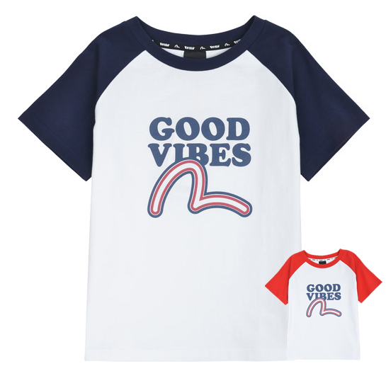 [EVISU KOREA] 100％ Authentic Slim Fit Naglan  T-shirt