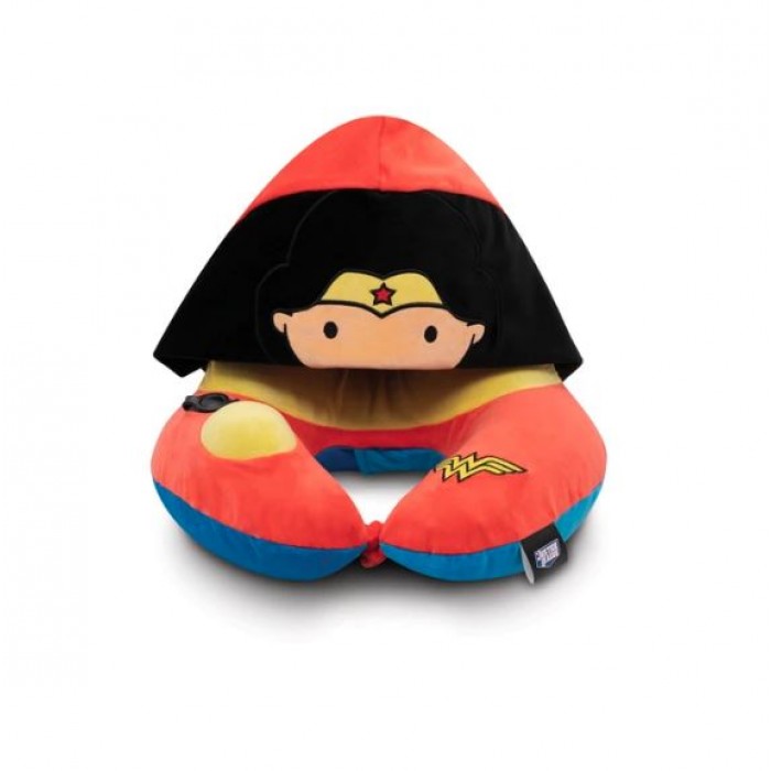 TravelMall Kid’s Justice League 3D Foldable Hood With Patented Pump Pillow - Wonder Woman