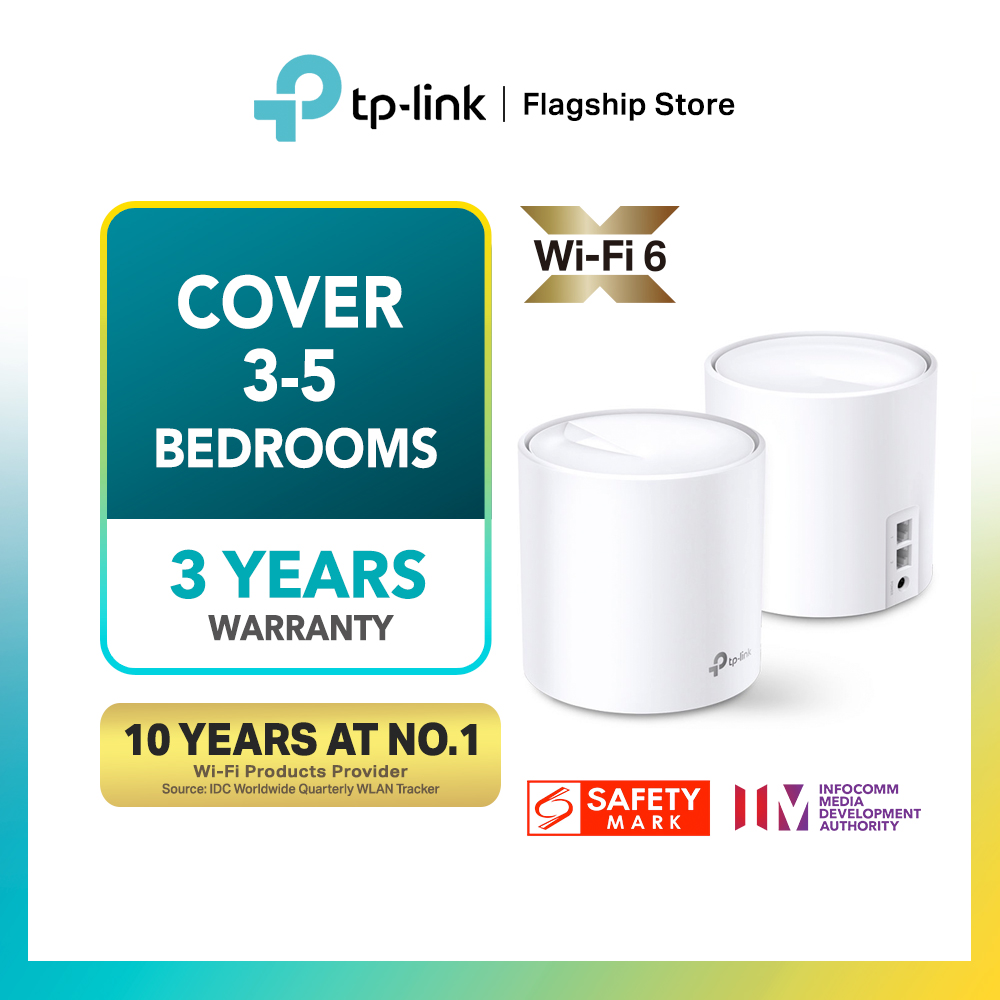 TP-LINK Deco X60(2-pack) AX3000 Dual Band Gigabit OFDMA MU-MIMO WiFi 6 Mesh Router (Whole Home Mesh WiFi 6 System) Works with all Telcos (Supports IPTV)