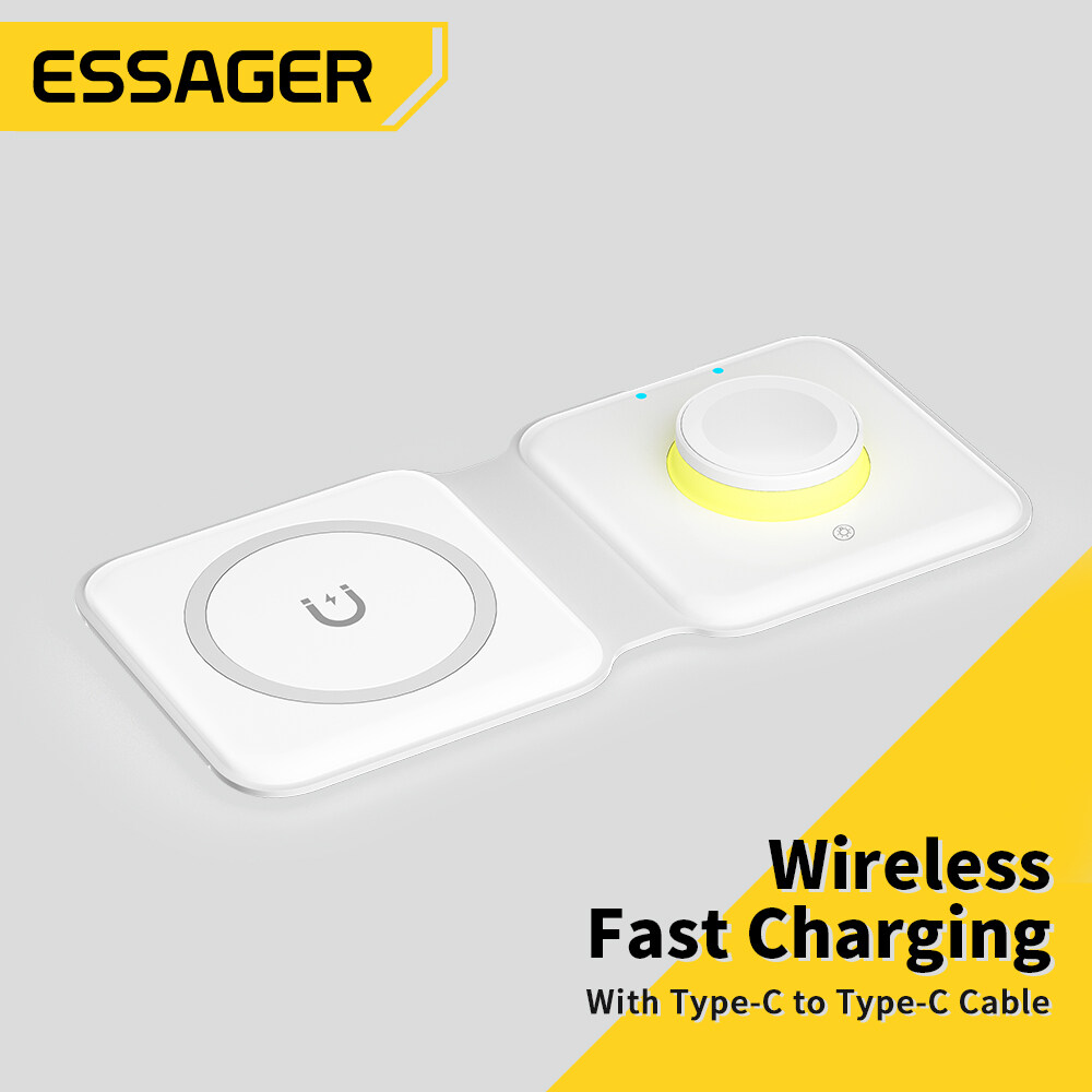 Essager Three In One Two in One Magnetic Suction Wireless Charger For iPhone 12/13 Apple Watch Series Airplads Charging