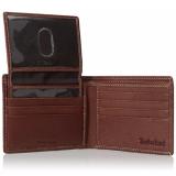 Timberland Men's Genuine Leather Wallet RFID Blocking Security Bifold with Removable Passcase Brown