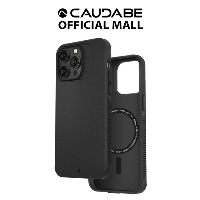 Caudabe Synthesis Phone Case with Magsafe for iPhone 15 Pro Max / iPhone 15 Pro / iPhone 15 - Black