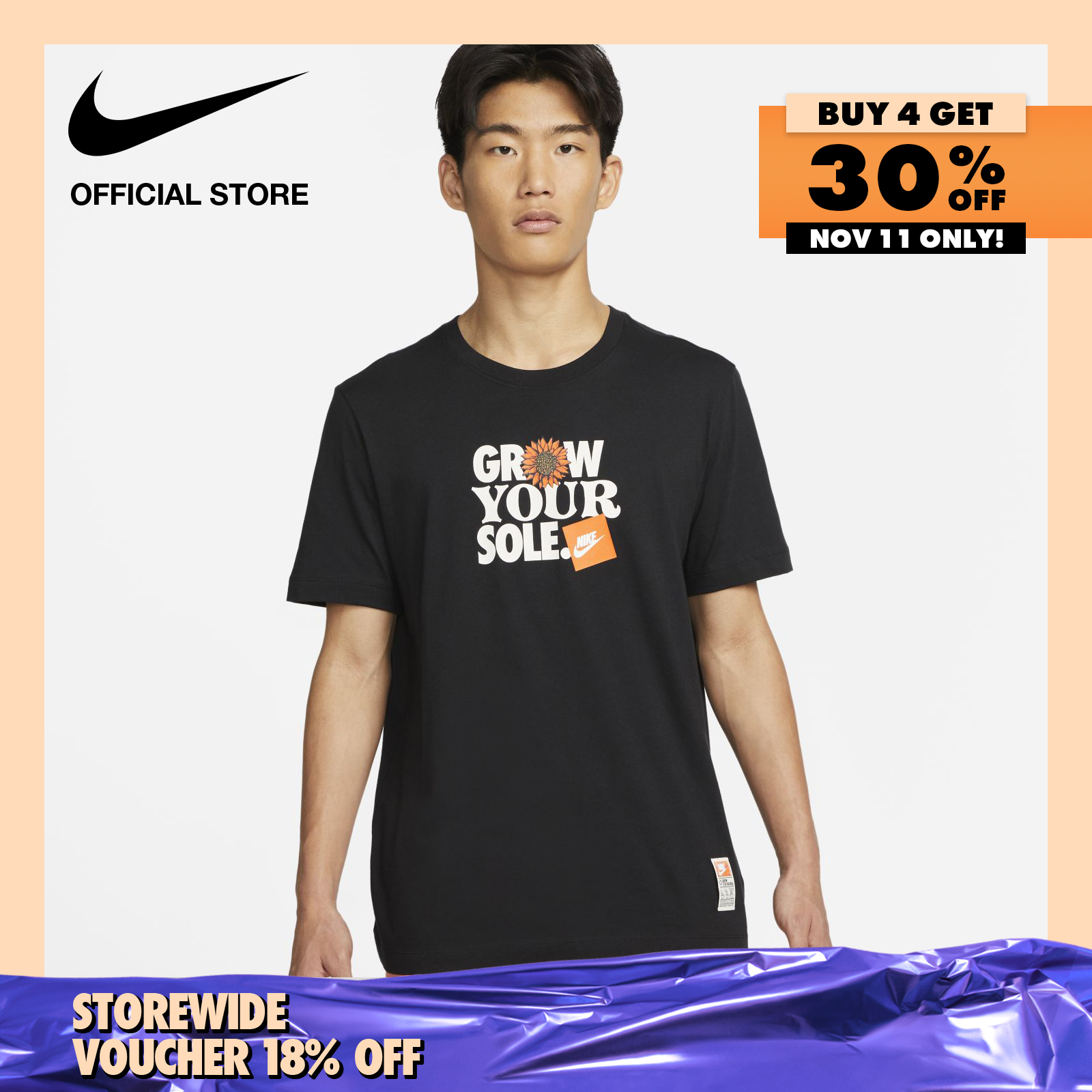 Nike Men's Sportswear SO2 Verbiage T-Shirt - Black